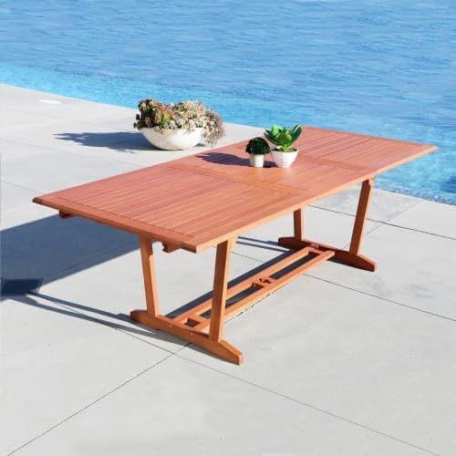 B&Agrave;N ĂN CHỮ NHẬT NGO&Agrave;I TRỜI K&Eacute;O D&Atilde;N SUNFURN (V232) - GỖ BẠCH Đ&Agrave;N NAM PHI