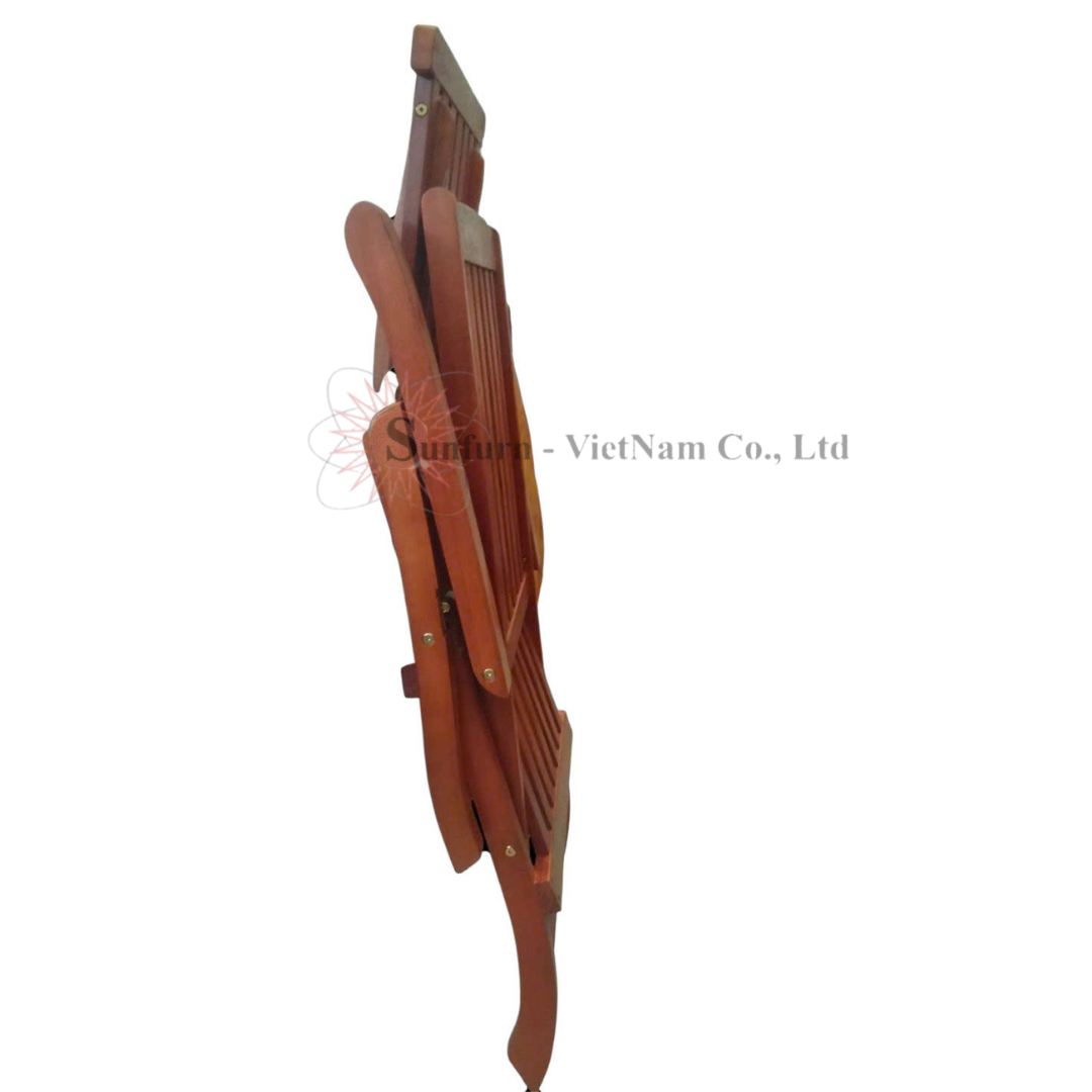 Ghế Thư Gi&atilde;n SUNFURN Deck Chair - Đọc s&aacute;ch Ban c&ocirc;ng/Hồ Bơi (Gỗ Bạch Đ&agrave;n Nam Phi) - Tặng K&egrave;m Nệm D&agrave;y, Điều Chỉnh 3 Nấc